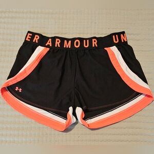 Under Armour Women's Black Shorts with Orange Trim